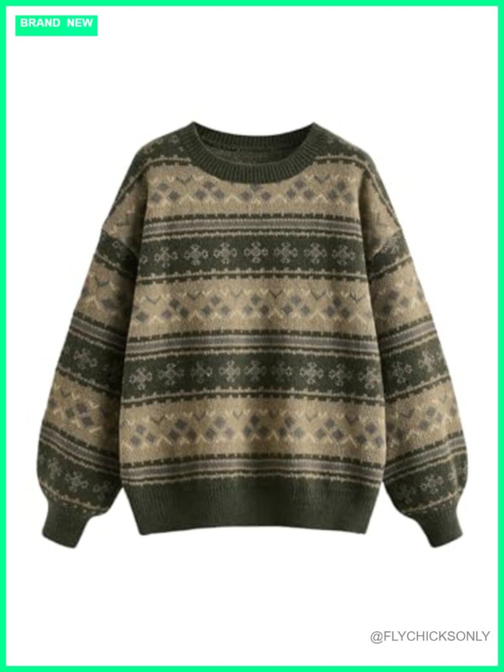 Womens Oversized Grandpa Sweater Halloween Graphic Knit Pullover